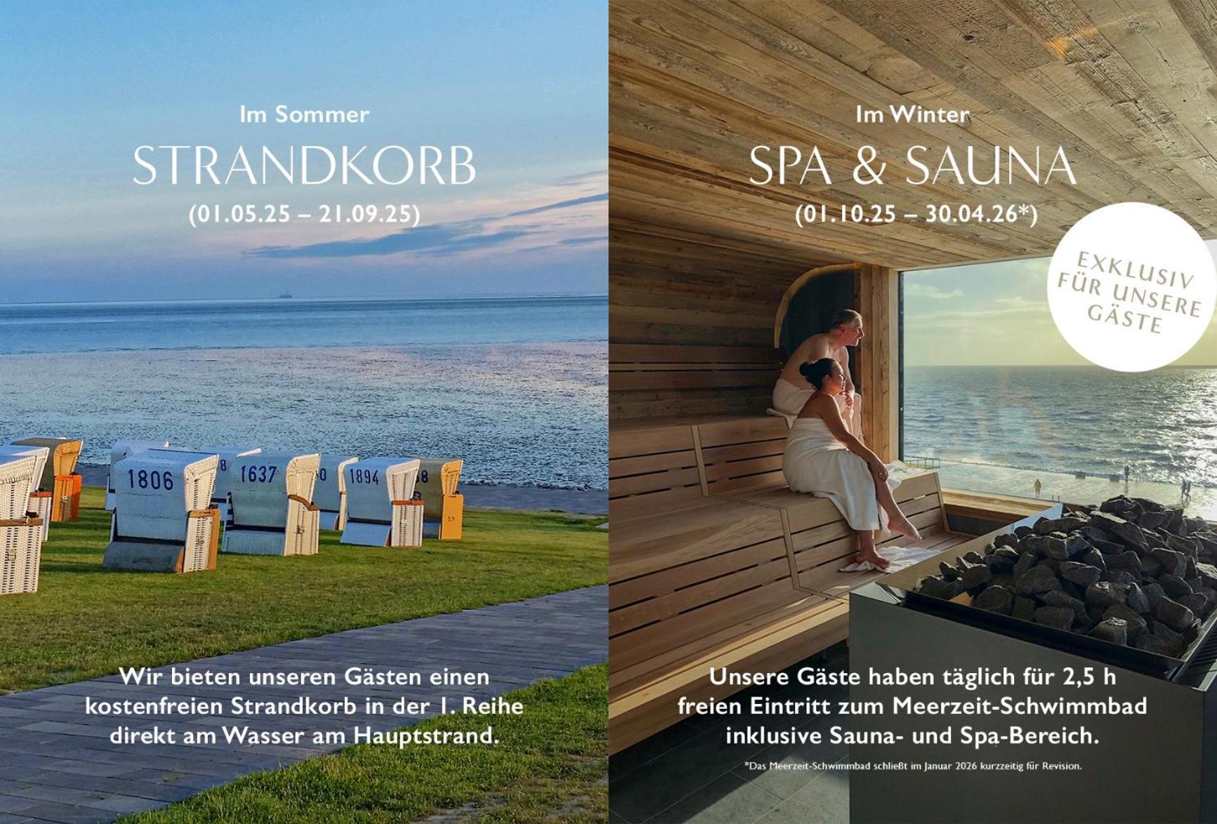Seaside Rooms - Design-Apartment Mit Balkon & Parkplatz - Inklusive Strandkorb Direkt Am Wasser Und Spa & Sauna Saisonal Büsum Exterior foto